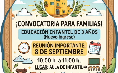 REUNIÓN FAMILIAS ALUMNOS/AS 3 AÑOS.